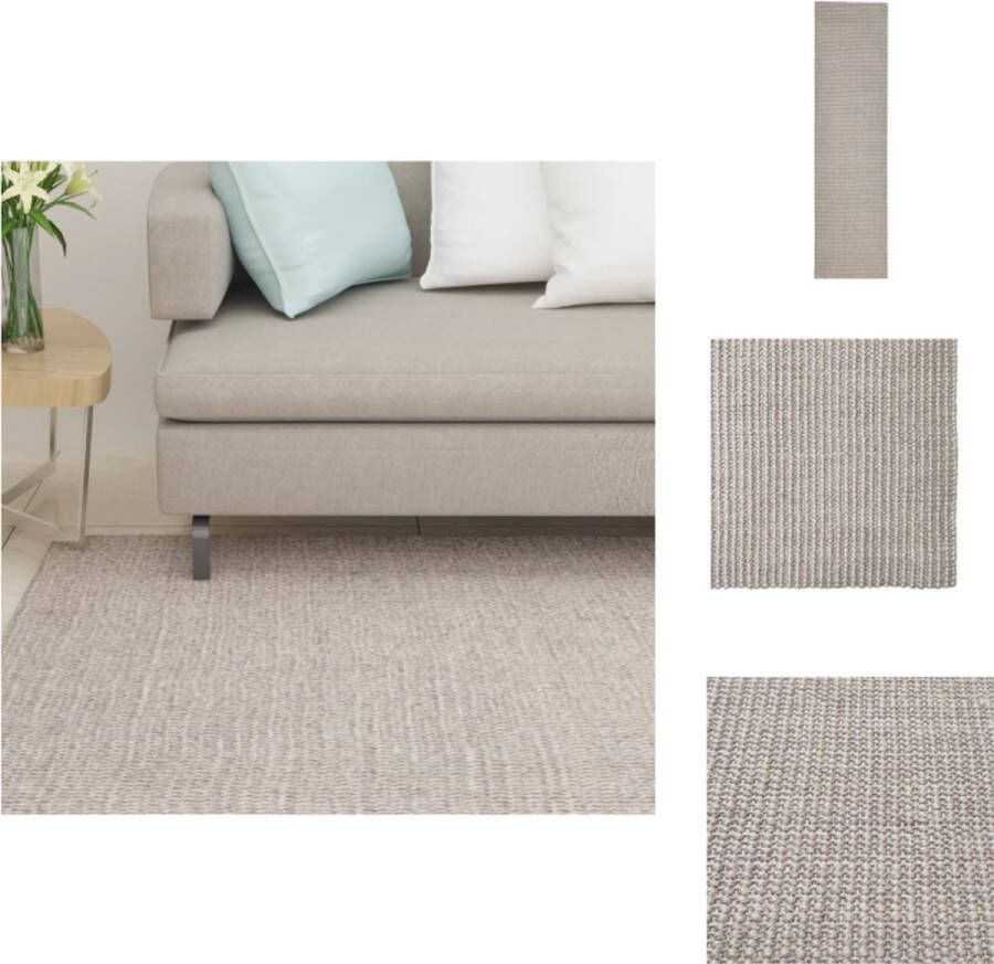 VidaXL Sisal Vloerkleed 66 x 250 cm Anti-Slip Zand Vloerkleed