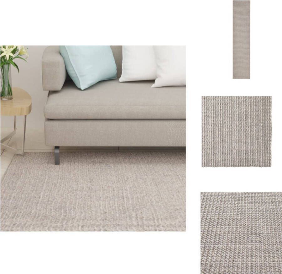 vidaXL Sisal Vloerkleed 66 x 300 cm Zandkleurig 100% Sisal Anti-slip Vloerkleed