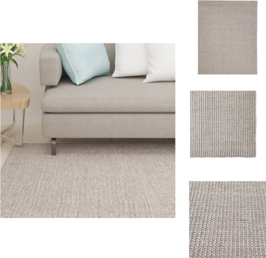 VidaXL Sisal Vloerkleed 80 x 150 cm Zandkleurig Anti-slip Vloerkleed