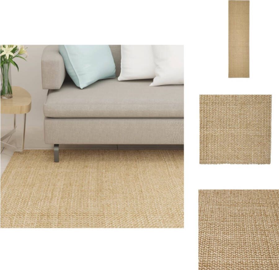 vidaXL Sisal Vloerkleed 80x300 cm 100% sisal Anti-slip Vloerkleed