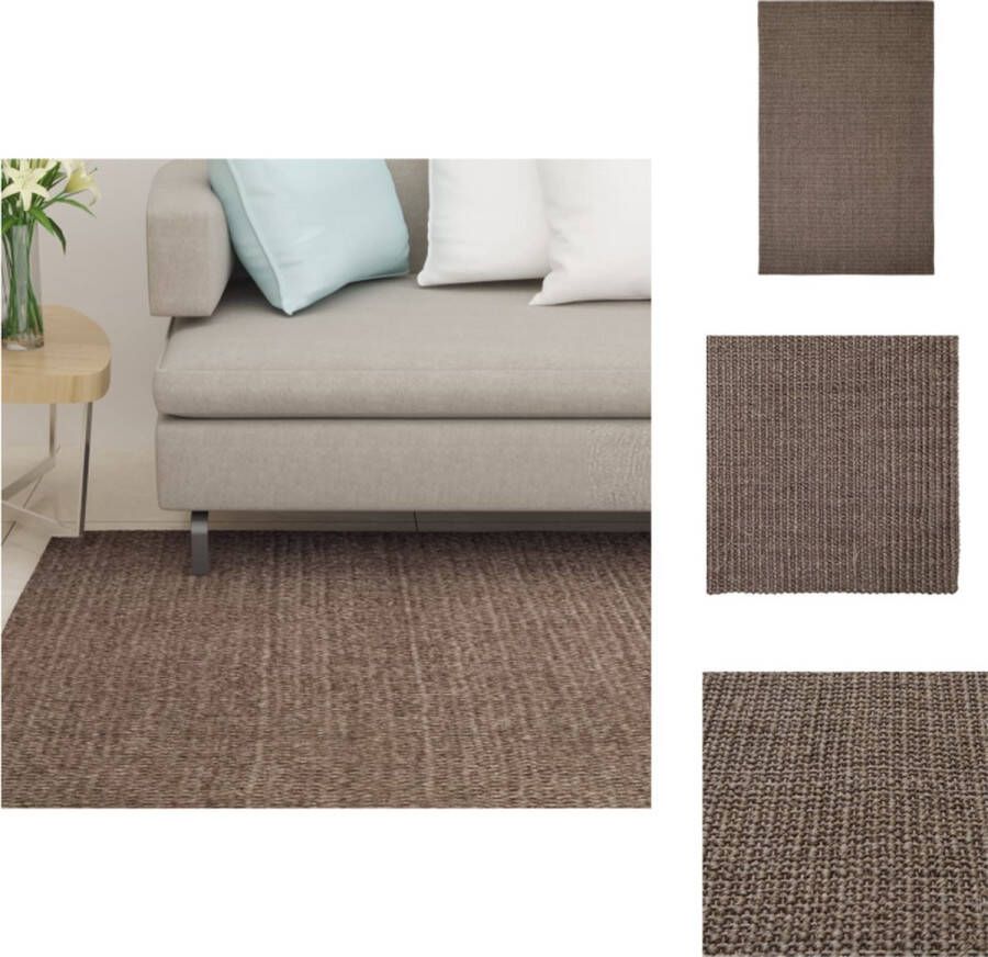 vidaXL Sisal Vloerkleed Bruin 66 x 100 cm Anti-sliponderkant 100% sisal Vloerkleed