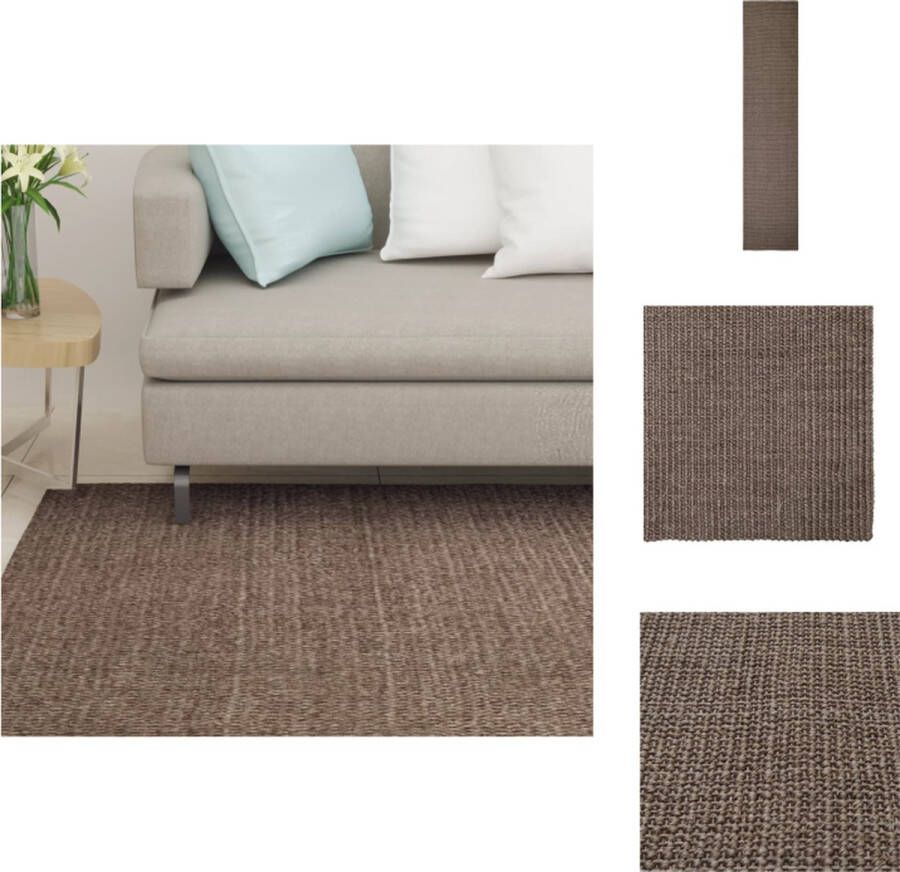 VidaXL Sisal Vloerkleed Bruin 66x300 cm Anti-slip Geschikt voor gebruik binnenshuis 100% sisal Vloerkleed