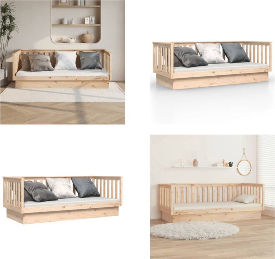 VidaXL Slaapbank zonder matras 100x200 cm massief grenenhout Slaapbank Slaapbanken Bedbank Bed