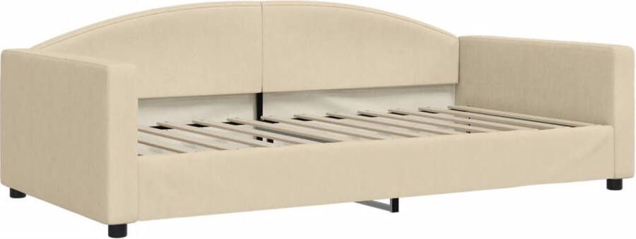 VidaXL Slaapbank 100x200 cm stof crÃ¨mekleurig - Foto 3