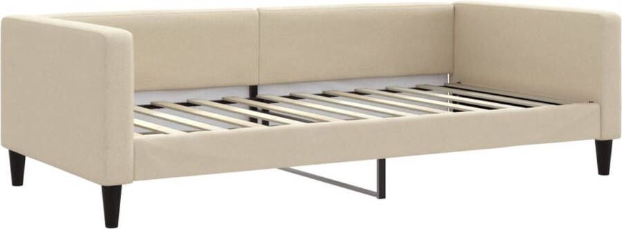 VidaXL -Slaapbank-100x200-cm-stof-crèmekleurig