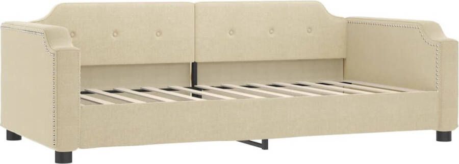 VidaXL -Slaapbank-100x200-cm-stof-crèmekleurig