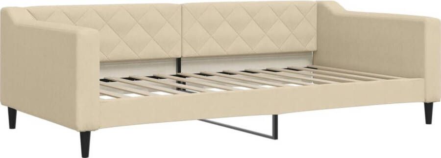 VidaXL Slaapbank 100x200 cm stof crÃ¨mekleurig