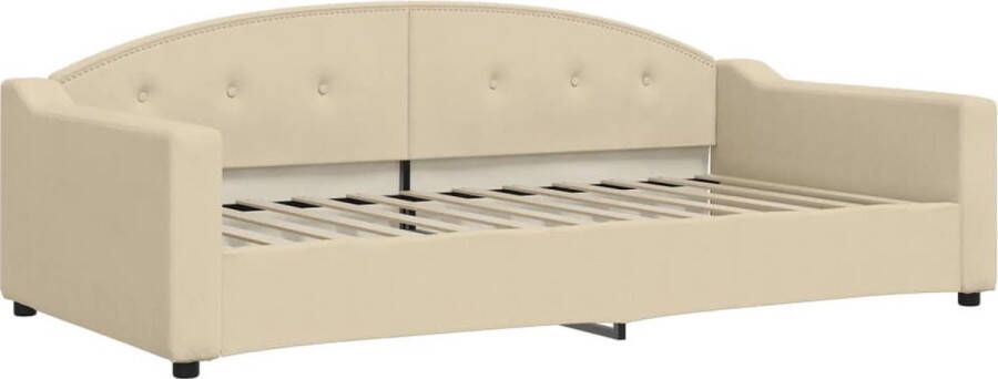 VidaXL Slaapbank 100x200 cm stof crÃ¨mekleurig - Foto 2