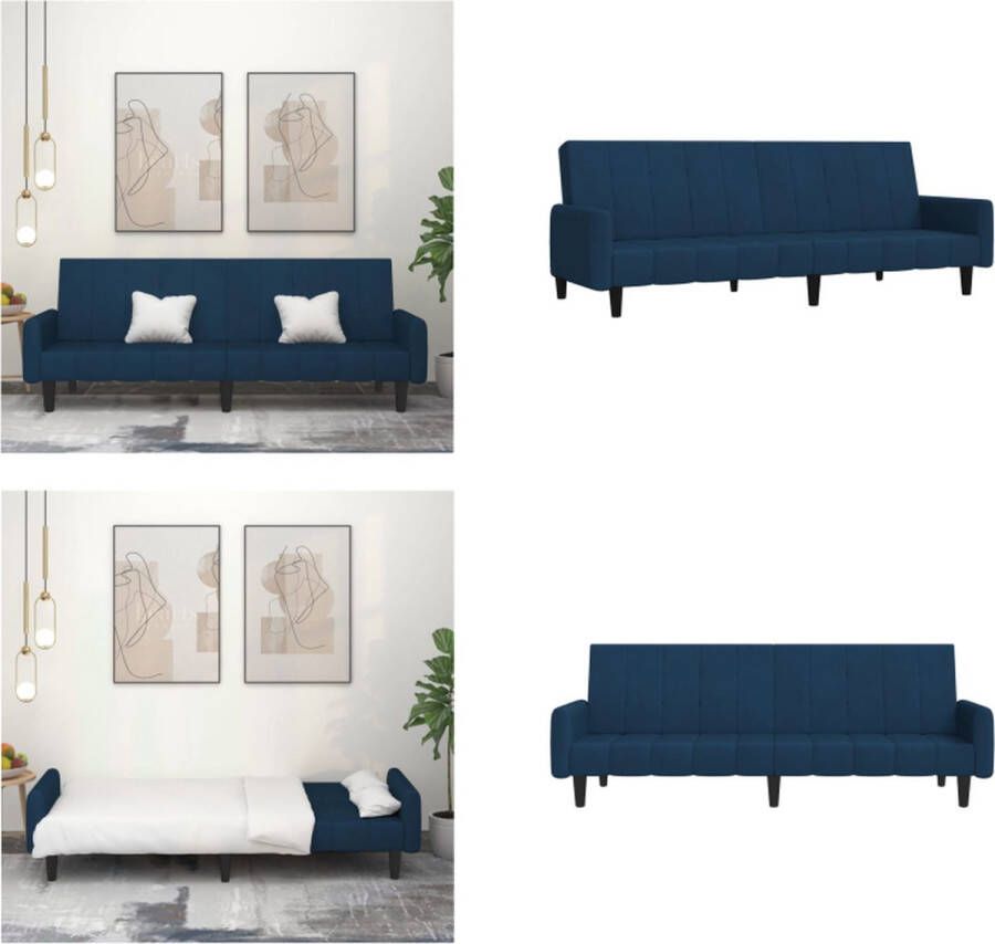 VidaXL Slaapbank 2-zits fluweel blauw Slaapbank Slaapbanken Dagbed Logeerbed