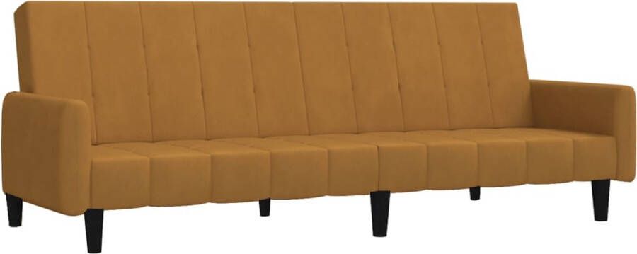 The Living Store Slaapbank Fluweel 2-Zits 220 x 84.5 x 69 cm Bruin Slaapbank Tweezitter Bruine Bank Fluweel Sofa Lounge Meubilair - Foto 2