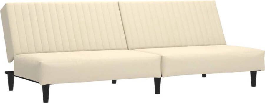 VidaXL -Slaapbank-2-zits-fluweel-crèmekleurig