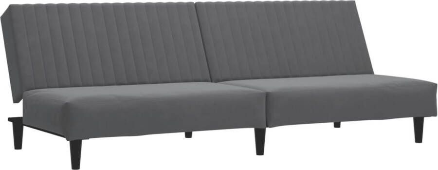 The Living Store Slaapbank Fluweel 200 x 84.5 x 69 cm Donkergrijs Slaapbank Tweepersoonsbed Lounge Sofa Fluweel Sofa Donkere Kleuren Meubilair - Foto 3