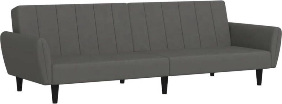 VidaXL Donkergrijze Fluwelen 2-Zits Slaapbank Tweepersoonsbed Fluweel Sofa Donkere Kleuren Meubilair Lounge Furniture