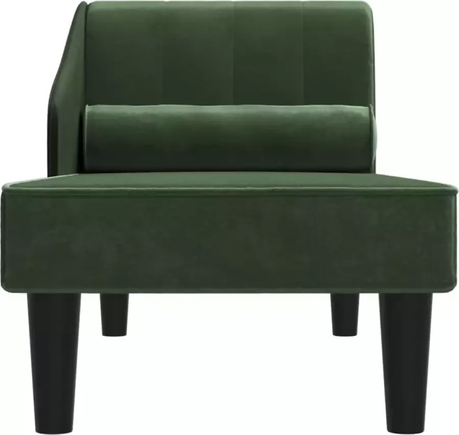 VidaXL -Chaise-longue-met-bolster-fluweel-donkergroen - Foto 4