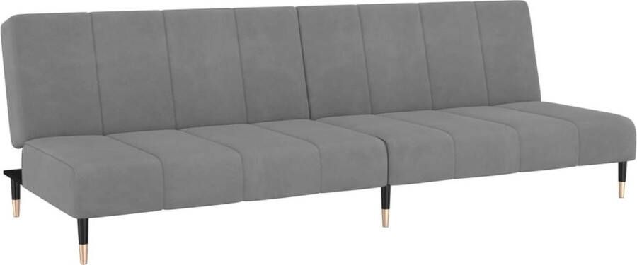 The Living Store Slaapbank fluweel 2-zits lichtgrijs 200 x 100 cm Multifunctioneel Slaapbank Tweezitter Sofa Bed Lounge Meubilair Multifunctionele Bank - Foto 3