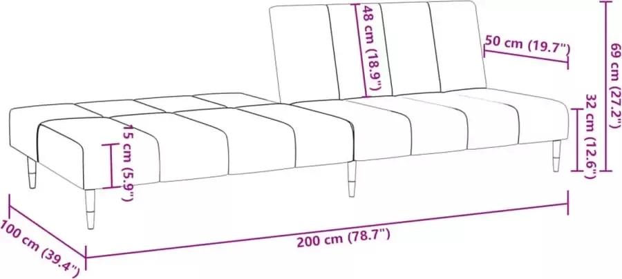 VidaXL -Slaapbank-2-zits-fluweel-wijnrood - Foto 7