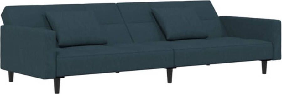 VidaXL -Slaapbank-2-zits-met-2-kussens-fluweel-blauw - Foto 3