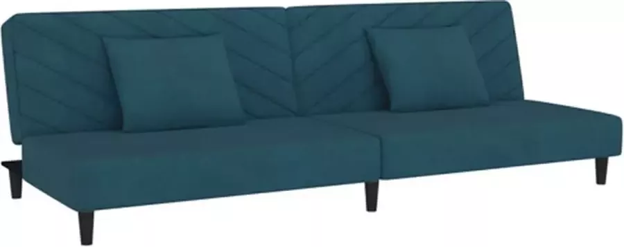 VidaXL -Slaapbank-2-zits-met-2-kussens-fluweel-blauw - Foto 3
