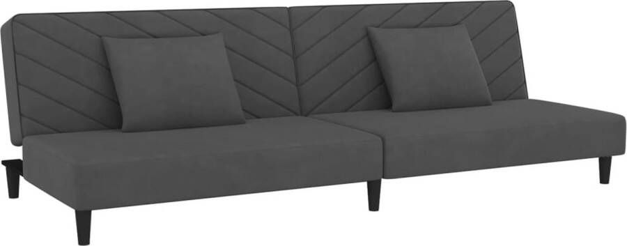 VidaXL -Slaapbank-2-zits-met-2-kussens-fluweel-donkergrijs - Foto 3