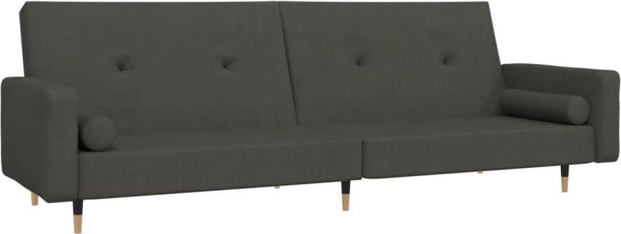 The Living Store Slaapbank 2-zits Fluweel Donkergrijs 220x84.5x69 cm Slaapbank Tweepersoonsbank Fluweel Sofa Donkere Grijze Bank Lounge Bank - Foto 2
