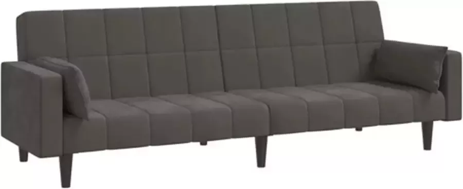 VidaXL -Slaapbank-2-zits-met-2-kussens-fluweel-donkergrijs - Foto 3