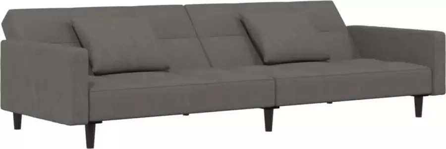 VidaXL -Slaapbank-2-zits-met-2-kussens-fluweel-donkergrijs - Foto 2