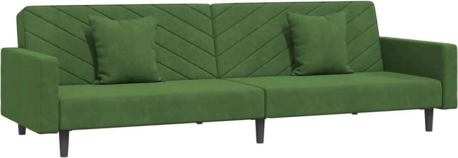 VidaXL -Slaapbank-2-zits-met-2-kussens-fluweel-donkergroen