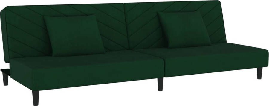 VidaXL -Slaapbank-2-zits-met-2-kussens-fluweel-donkergroen - Foto 3