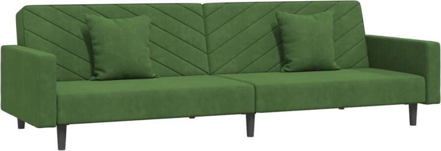 VidaXL -Slaapbank-2-zits-met-2-kussens-fluweel-donkergroen - Foto 2