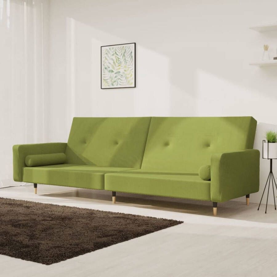 VidaXL -Slaapbank-2-zits-met-2-kussens-fluweel-lichtgroen - Foto 1