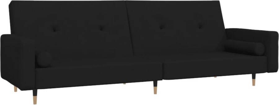 VidaXL Slaapbank 2-zits Fluweel Zwart Slaapbank Tweezitter Sofa Bed Lounge Bank Design Bank