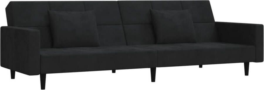 Vida XL Slaapbank 2-zits met 2 kussens fluweel zwart SKU: 375821 - Foto 4