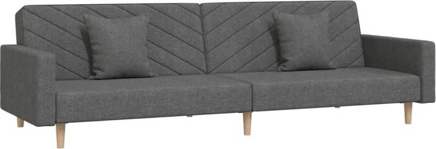 VidaXL -Slaapbank-2-zits-met-2-kussens-stof-donkergrijs - Foto 1