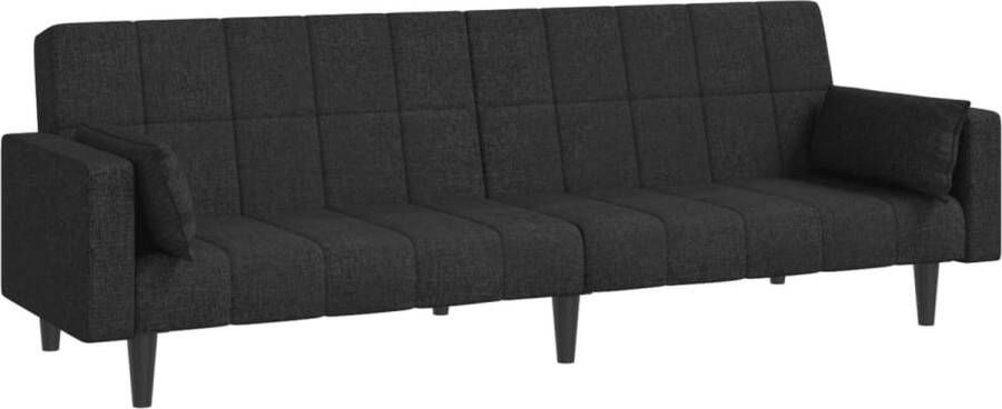 The Living Store Slaapbank 2-zits Zwart 220 x 84.5 x 69 cm Om te bouwen tot bed Slaapbank Tweezitter Sofa Bed Kanapé Lit Zwarte Bank - Foto 2