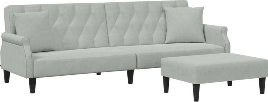 The Living Store Slaapbank Fluweel Lichtgrijs 216 x 100 x 48 cm Verstelbare Rugleuning Slaapbank Bank Lounge Woonkamer Meubilair Velvet Bank - Foto 2