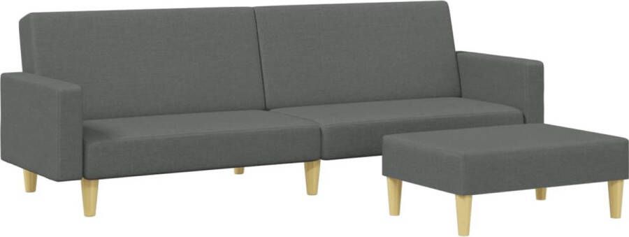 The Living Store Slaapbank met Voetenbank 220 x 100 x 52 cm Donkergrijs Slaapbank Sofa Bed Donker Grijs 3 Zits Lounge Meubilair - Foto 2
