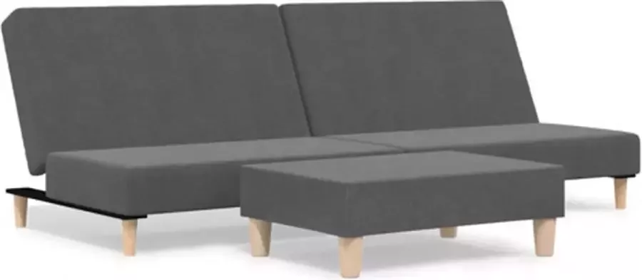 VidaXL -Slaapbank-2-zits-met-voetenbank-stof-lichtgrijs - Foto 4