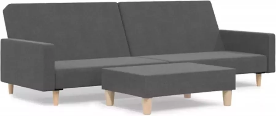 VidaXL -Slaapbank-2-zits-met-voetenbank-stof-lichtgrijs - Foto 6