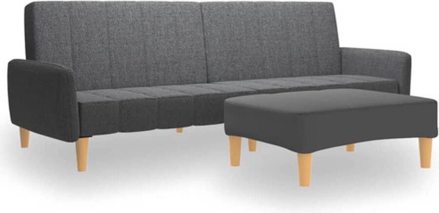 VidaXL -Slaapbank-2-zits-met-voetenbank-stof-lichtgrijs - Foto 5