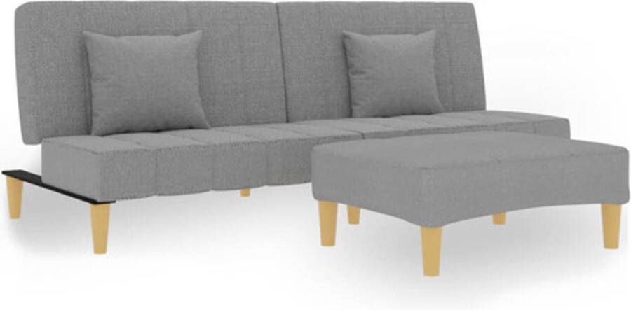 VidaXL -Slaapbank-2-zits-met-voetenbank-stof-lichtgrijs - Foto 3