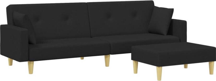 The Living Store Bedbank Slaapbank Zwart 220 x 84.5 x 69 cm Verstelbare Rugleuning Slaapbank Sofa Bed Zitzitting Lounge Meubels Eetkamerstoel - Foto 2