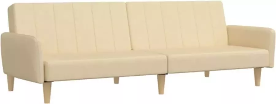 VidaXL Slaapbank 2-zits stof crèmekleurig - Foto 2