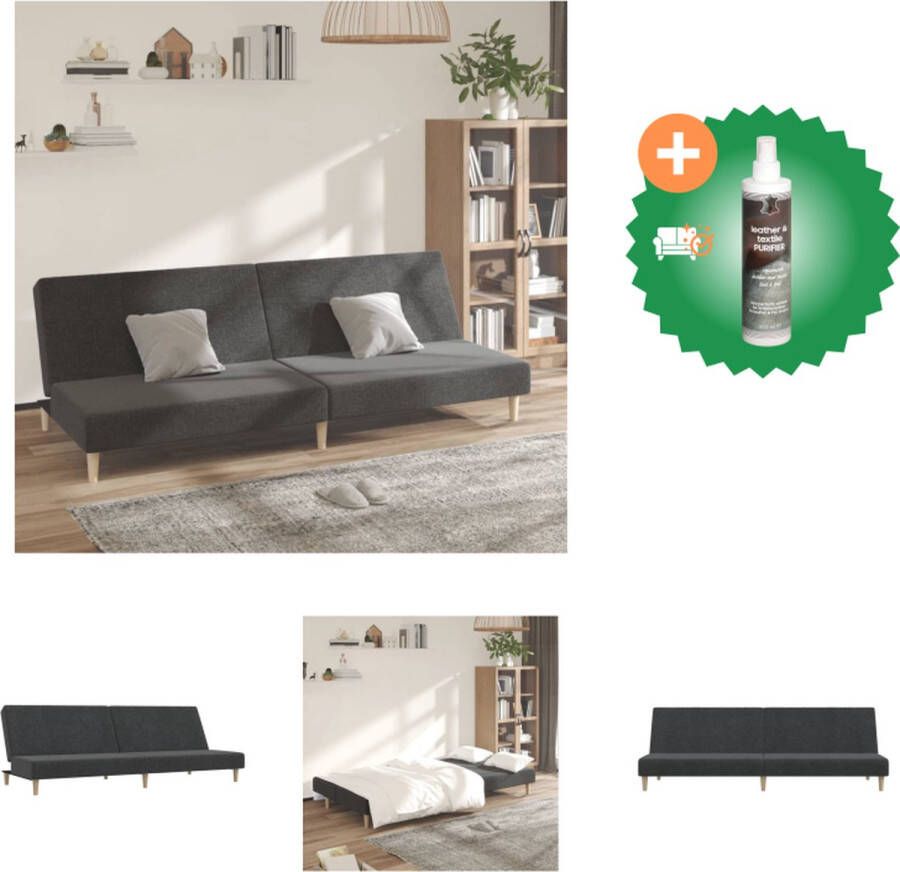 VidaXL Slaapbank 2-zits stof donkergrijs Bank Inclusief Reiniger
