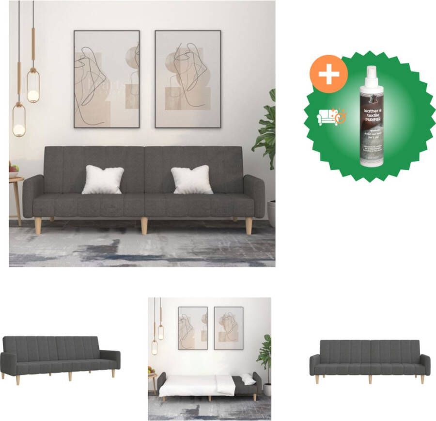 VidaXL Slaapbank 2-zits stof donkergrijs Bank Inclusief Reiniger
