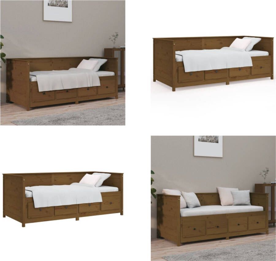 vidaXL Slaapbank 75x190 cm massief grenenhout honingbruin Slaapbank Slaapbanken Bedbank Bed