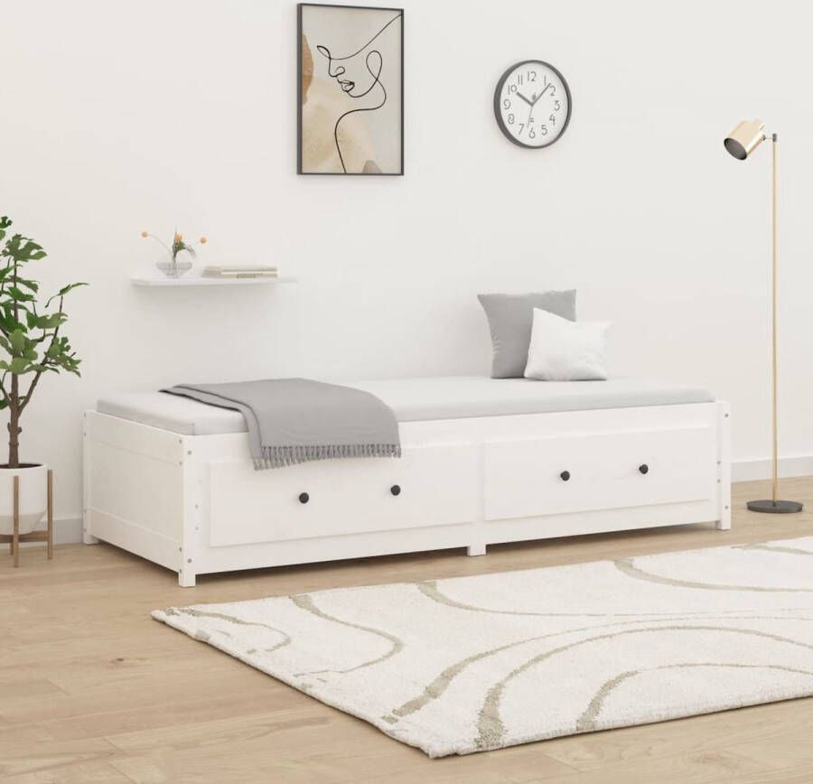 VidaXL Slaapbank zonder matras 75x190 cm massief grenenhout wit