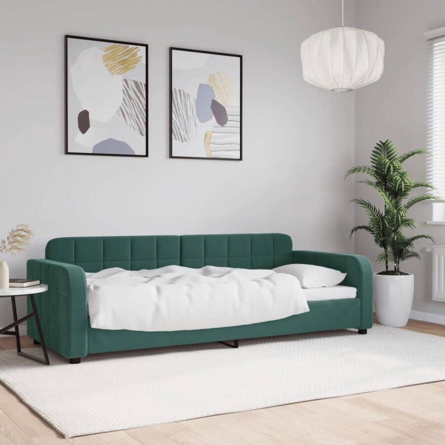 VidaXL -Slaapbank-80x200-cm-fluweel-donkergroen - Foto 2