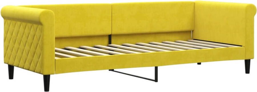 VidaXL Slaapbank 80x200 cm Fluweel Geel Slaapbank Fluweelslaapbank Gele Slaapbank Daybed Tweepersoonsbed Lounge Sofa Multifunctionele Meubelen - Foto 2