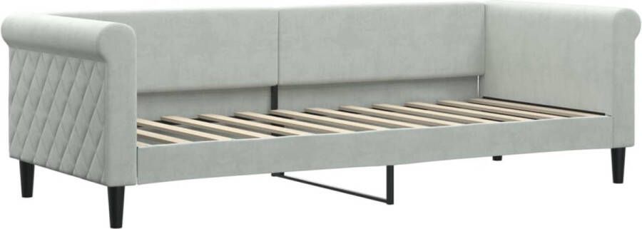 VidaXL Slaapbank 80x200 cm Fluweel Lichtgrijs Slaapbank Daybed Lounge Sofa Tweepersoonsbed Velvet Sofa Grijs Meubilair Moderne Bank - Foto 2