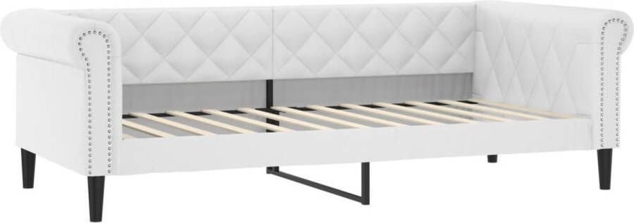 VidaXL Slaapbank 80x200 cm Kunstleer Wit Slaapbank Daybed Lounge Sofa Multifunctioneel Meubilair Witte Slaapbank - Foto 3
